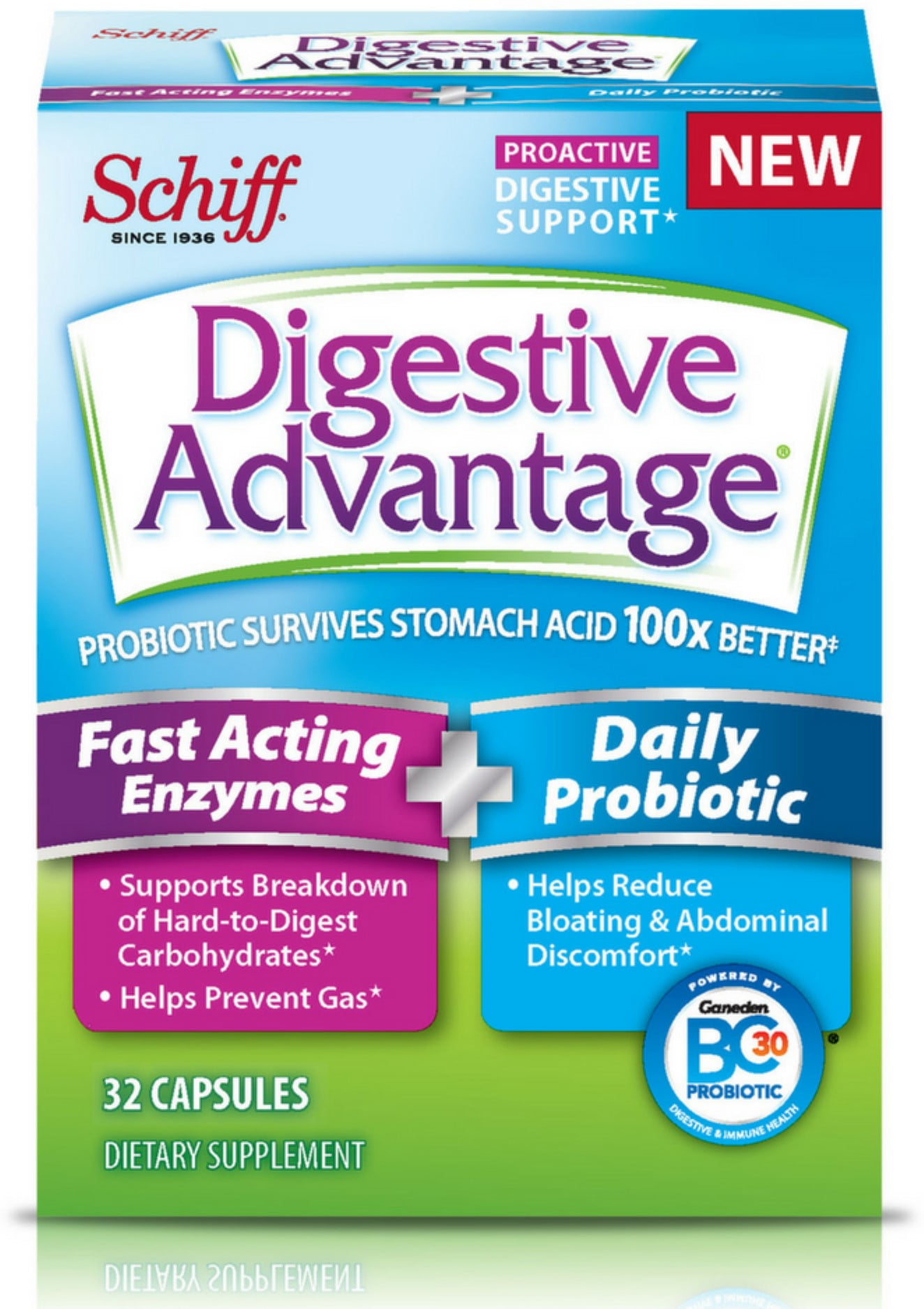 4 Pack Digestive AdvantageFast Acting Enzymes + Daily Probiotic