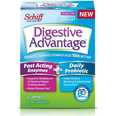 4 Pack - Digestive Advantage-Fast Acting Enzymes + Daily Probiotic - Capsules, 32