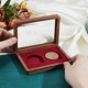 thumbnail image 3 of Estuche de exhibición para monedas de desafío, de madera con dos ranuras, rectangular, rojo, con ventana acrílica., 3 of 9