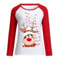 thumbnail image 3 of Puntoco Mujeres Casual Navidad Impresión Raglan Manga Larga Camisas Blusa tops Puntoco Puntoco-2181, 3 of 4
