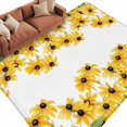 thumbnail image 2 of Yellow Sunflower Washable Living Room Rugs 5'x7', Watercolor Flowers Green Leaf Spring Country Low Pile Throw Large Area Rugs Non-Slip Sturdy Edge Binding Carpet for Dining Room Bedside Kitchen, 2 of 9