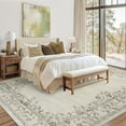 thumbnail image 4 of GlowSol 8'x10' Area Rug Modern Floral Area Rug Border Rugs for Living Room Bedroom Farmhouse Soft Foldable Area Rug, Beige, 4 of 8