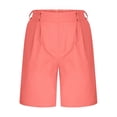 thumbnail image 5 of JIAYUE Women's Shorts Casual Summer Dressy Elastic High Waisted Loose Knee-Length Solid Color Beach With Pockets Trendy Female Bottoms, 5 of 5