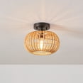 thumbnail image 6 of Globe Electric Fitz 1-Light Black Flush Mount Ceiling Light with Rattan Shade, 91000921, 6 of 11