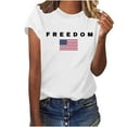 thumbnail image 2 of CYBIBO T-Shirt for Women, Casual and Breathable Cotton Ladies' Freedom Short T-Shirt, White, XXXL, 2 of 6