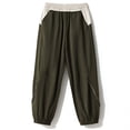 thumbnail image 4 of Edvintorg Little Girls Clothes Color Block Lightweight Elastic Waisted Casual Cuffed Pants with Pockets Size 4-14, 4 of 7