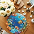 thumbnail image 2 of Ocean Coral Fish Round 13 Inch Placemats Set of 2, Colorful Underwater World Seagrass HeatResistant Non Slip Place Mats for Dining Table, Wipeable Braided Kitchen Table Mats for Housewarming, 2 of 9