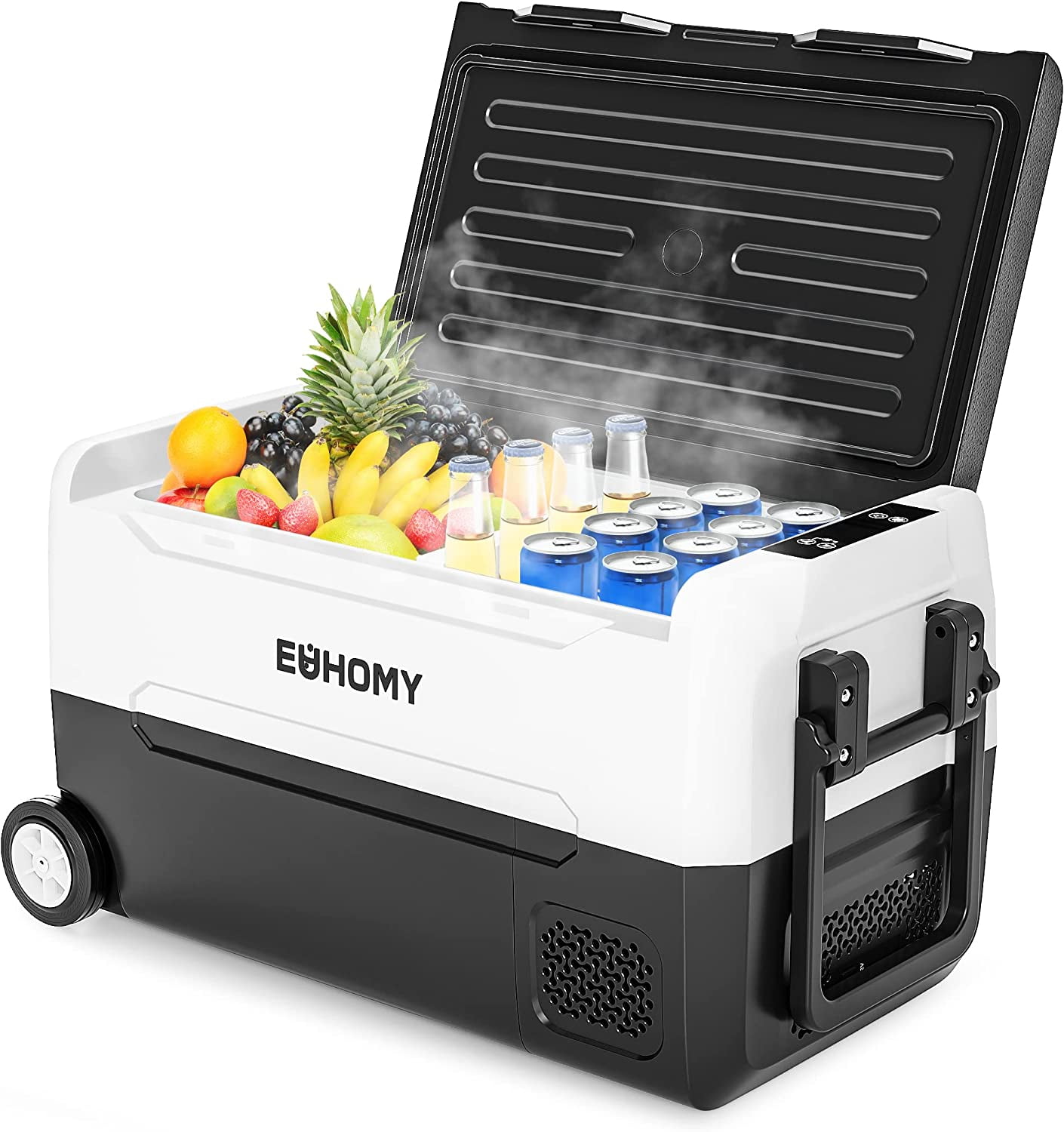 Euhomy 37 Qt Portable Car Refrigerator, 4°F68°F, Dual Zones, AC/DC