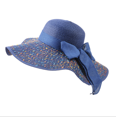 thumbnail image 5 of Home Cal Women Foldable Straw Hat Bowknot Decor Beach Seaside Vacation Hat Lady Floppy Cap UPF 50+,Dark Blue, 5 of 7