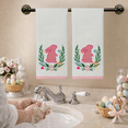 thumbnail image 6 of Serafina Home Easter Bathroom Hand Towels, White 100% Cotton with Embroidered Elegant Pink Bunny Flower Floral Design, 16x25 Inches, Set of 2, Decorative Guest Towels for Bath Kitchen, 6 of 10