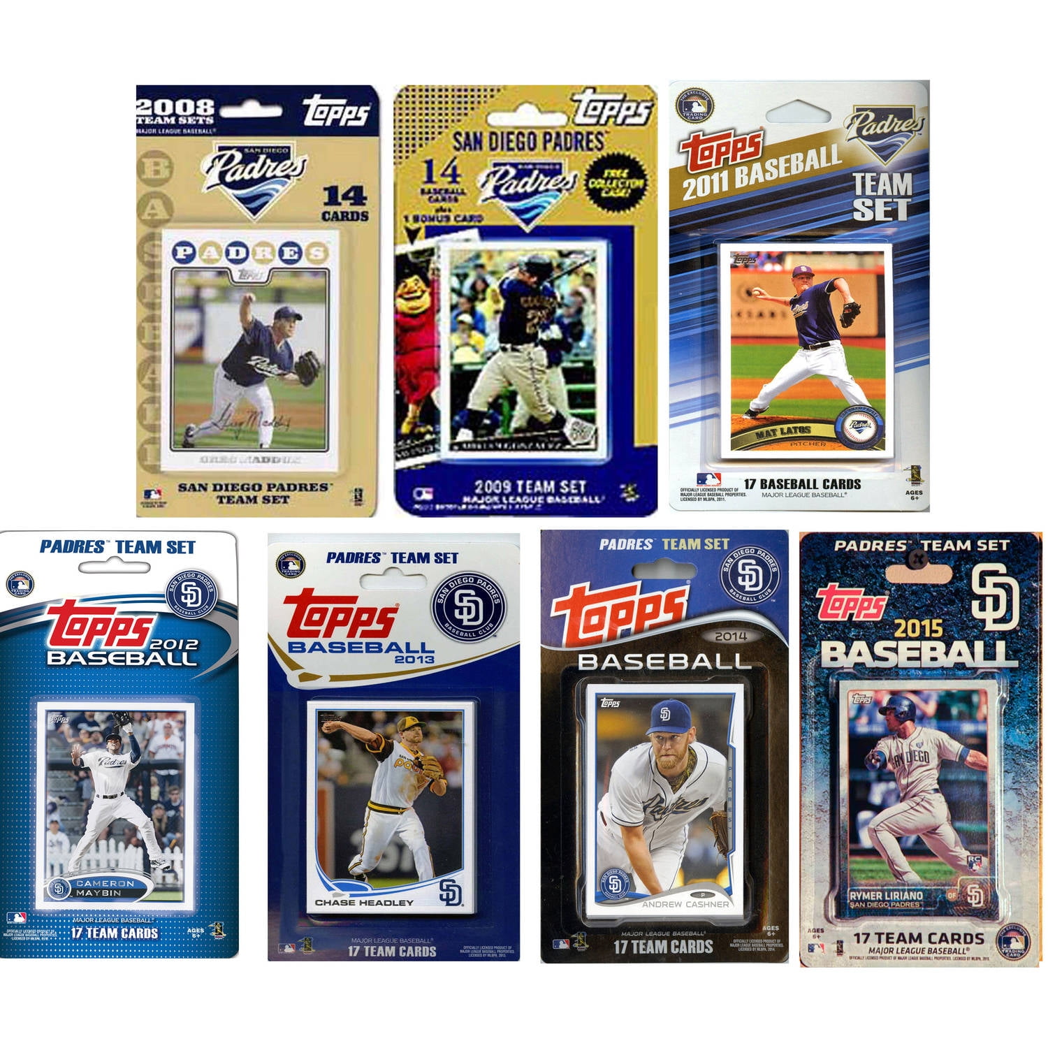 C&I Collectables MLB San Diego Padres 7 Different Licensed Trading Card