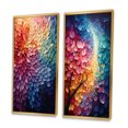 thumbnail image 3 of Designart "Harmony in the Colorful Forest II" Pointillism Framed Wall Art Set Of 2 - Multi-Color Abstract Framed Canvas Set For Living Room Decor, 3 of 6