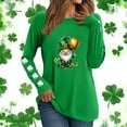 thumbnail image 2 of Erwazi Women's St Patrick's Day T-Shirt Green Long Sleeve Crewneck Shamrock Tees Tops, 2 of 6
