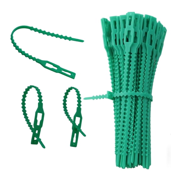200pcs Adjustable Garden Plant Twist Ties, Reusable Green Plastic Cable Ties for Support, Flexible Plant Straps for Vines, Shrubs, and Flowers, Weather-Resistant Gardening Supplies