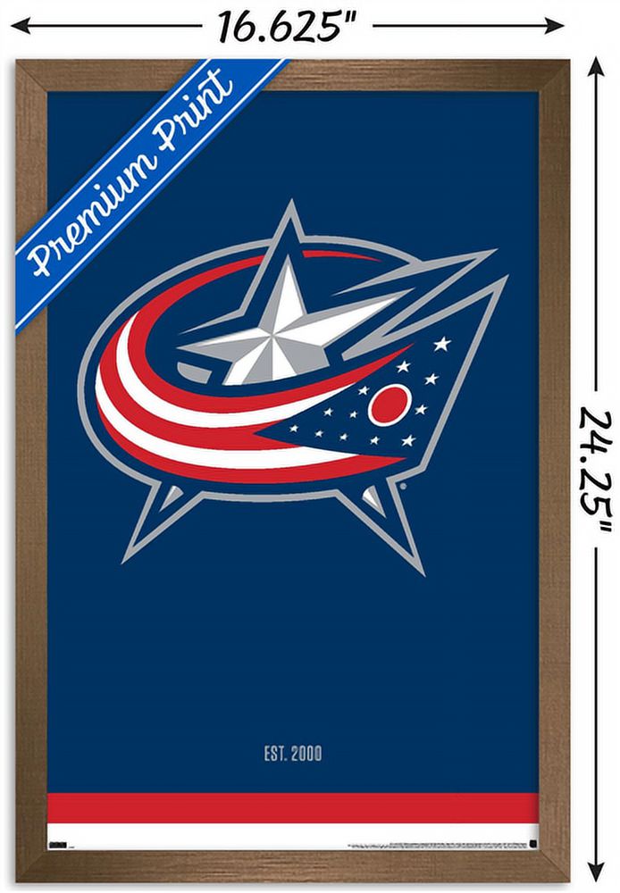 NHL Columbus Blue Jackets - Logo 21 Wall Poster, 14.725" x 22.375", Framed