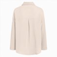 thumbnail image 5 of Godom Button Down Shirts for Women Fall Winter Long Sleeve Linen Shirts Casual V Neck Loose Cardigan with Pocket, 5 of 7