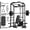 Black - Power Cage / Home Gym Package (230LB Plates), variant on Mikolo Power Cage with Weight Stack Multi-Function Power Rack for Home Gym, 1500LBS Squat Rack & Bench for Strength Training, 100LBS Plates Combo Black