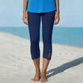 thumbnail image 5 of yillto Womens Yoga Capris Pants Lace Hem Fashion High Waist Workout Gym Cropped Leg Leggings Clothes, 5 of 6