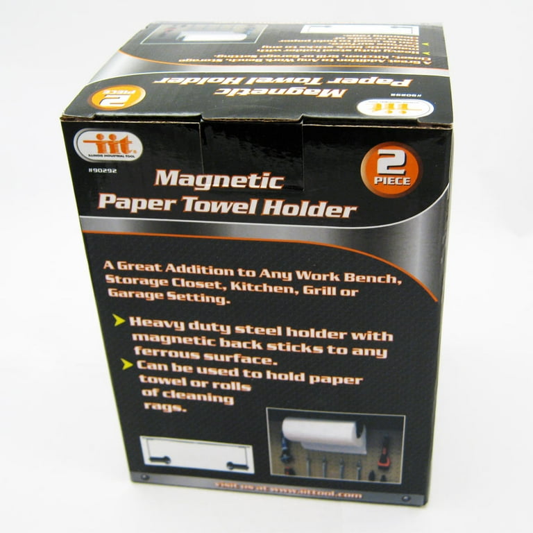 DELITON Black Magnetic Paper Towel Holder for Refrigerator - Strong Magnet  Paper Towel Rack Stainless Steel, Camping RV Kitchen