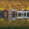 thumbnail image 2 of Santos, Carlos Grury 20x20 Gold Ornate Wood Framed with Double Matting Museum Art Print Titled - Fishing Huts, 2 of 4