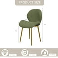 thumbnail image 4 of Tcbosik 2 Pack Upholstered Chairs, Teddy Fabric Dining Chair, Comfy Side Chair with Metal Legs for Kitchen, Living Room, Green, 4 of 9