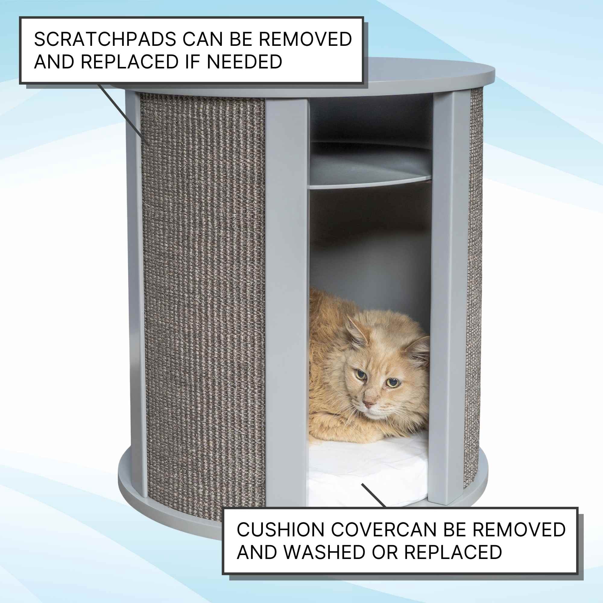 The Refined Feline, Purrrrfect End Table, Smoke