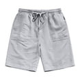 thumbnail image 5 of FINALGANG Mens Solid Color Elastic Waist Drawstring Shorts With Large Patch Pockets Relaxed Fit Quick Dry Lightweight For Fathers Day Gift Summer Daily Casual Wear Stylish Bottoms, 5 of 5