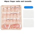 thumbnail image 4 of HLONK 48Pcs Press on Nails Toenails French Nail Tips Rhinstone Medium Length Flase Nail Finger Toe Nails Glossy Acrylic Fake Nail with Designs (Rhinstones), 4 of 5