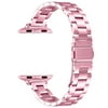 FIEWESEY Metal Band Compatible with Apple Watch 42mm 44mm 45mm Suitable for Women Men,Stainless Steel Strap Wristband Bracelet Compatible with Series SE/9/8/7/6/5/4/3/2/1(Rose Pink,42/44/45/49mm)
