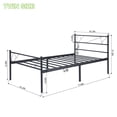 thumbnail image 3 of Geniqua Twin Size Bed Frame Steel Black Foundation Classic Headboard Footboard Foundation Tool Free No Box Spring Needed, 3 of 7