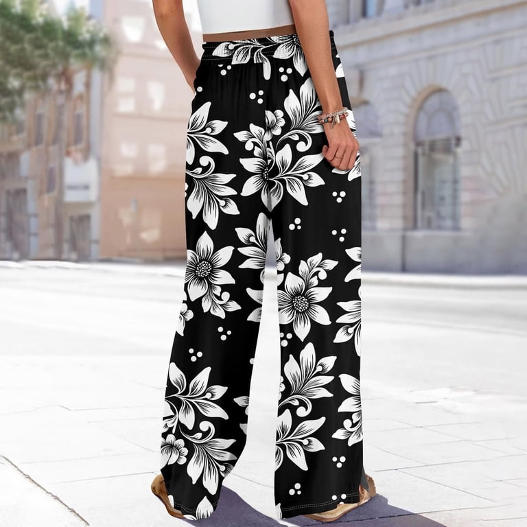 MEICHEN Dress Pants Women Petite High Waisted Wide Leg Summer Beach Vacation Women's Pants Casual Trousers