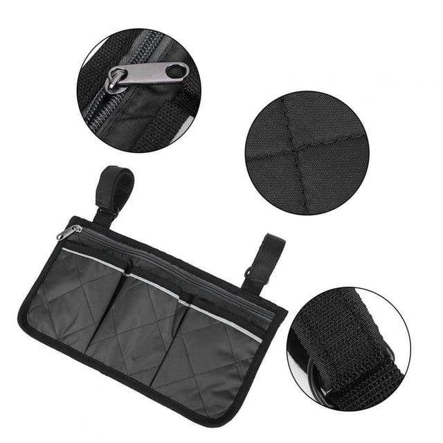 LHCER Sac Latéral de Scooter Sac Latéral de Fauteuil Roulant, Multifonctionnel pour des Fauteuils Roulants de Marcheurs Fauteuils Roulants