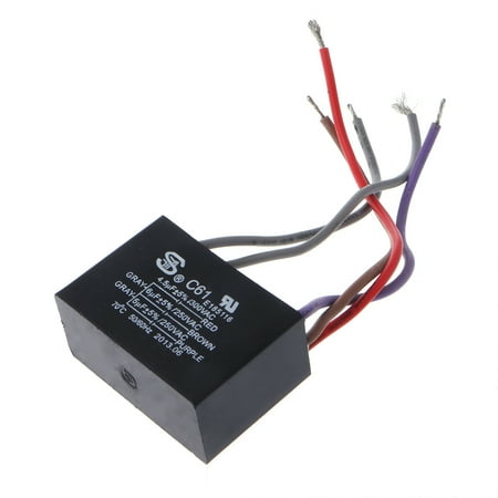 

QUSENLON CBB61 Electrical Power Relay Connecting Capacitor 4.5uf+6uf+5uf 250V 5 Wire