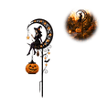thumbnail image 3 of 1PCS Solar Halloween Witch & Pumpkin Moon Garden Stake Light, Outdoor Metal LED Yard Decor with Glowing Stars, Festive Pathway Light for Lawn Patio Walkway Garden, 3 of 7