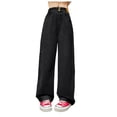 thumbnail image 2 of Clothes for Teen Girls Girl's Baggy Jeans Print Wide Leg High Waisted Loose Y2k Jeans Denim Pants, 2 of 8