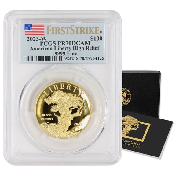 2023-W $100 Gold High Relief Liberty PCGS PR70 Deep Cameo First Strike Flag with Original Government Packaging U.S. Mint Coin