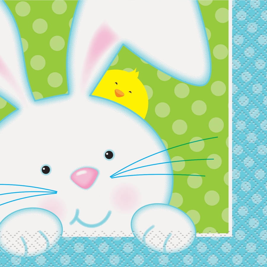 Unique Spring Bunny Easter Beverage Napkins 16ct