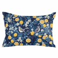 thumbnail image 2 of Lemon Bird Throw Pillow Cover, Pillowcase Protectors with Zipper, Breathable Decorative Lumbar Pillow Case Cover, Blue Yellow Pastoral Flowers Plant Summer Pillow Shams for Couch Sofa 12x20Inch, 2 of 8