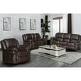thumbnail image 6 of Hybition 3 - Piece Living Room Set Faux Leather Sofa Set-Brown, 6 of 7