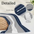 thumbnail image 6 of Navy Blue Grey Stripe Throw Pillow Cover, Pillowcase Protectors with Zipper, Breathable Decorative Lumbar Pillow Case Cover, Modern Art Horizontal Striped Pillow Shams for Couch Sofa 12x20Inch, 6 of 8
