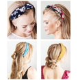thumbnail image 3 of Wide Knotted Headbands for Women - 12 Pack Boho Hair Accessories, Elastic Turban Bandeau, Flower Printed Plastic Head Band Vintage Cross Hair Accessories for Washing Face, Style 2, 3 of 8