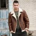 thumbnail image 2 of 2024 New Winter Fashion Men's Short Coat Natural Real Leather Jacket for Male Sheepskin Lambskin Shearling Wool Liner Brown Plus Size for over weight 100kgs,Brown,62, 2 of 14