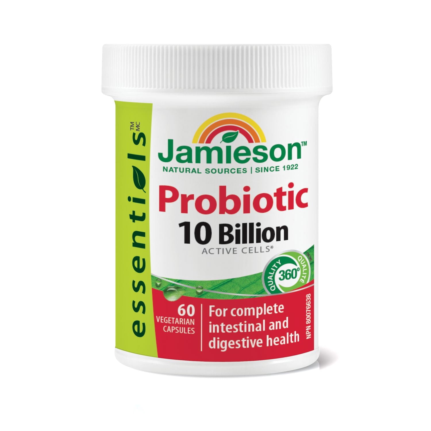 Jamieson Probiotic Capsules, 10 Billion CFU, Vegetarian, 60 Count