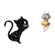 thumbnail image 1 of Reloj de pared con diseño de gato, , estatua de resina, escultura acrílica, decoración silenciosa, adecuado para habitación de niños, dormit, 1 of 8