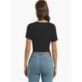 thumbnail image 6 of Womens Summer Short Sleeve T Shirts Slim Fit One Piece Cutout Scoop Neck Going Out Date Night Tops, 6 of 6