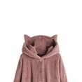 thumbnail image 3 of SAYOO Winter Hoodie for Women, Fleece Cat Ears Hooded Long Sleeve Button-Down Coat with Pockets for Girls, Full Sizes, 3 of 5