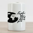 thumbnail image 2 of Saying Ceramic Toothbrush Holder, Explore the World Around You Typography Travel Motivation on Plain Background, Decorative Versatile Countertop for Bathroom, 4.5" X 2.7", Charcoal Grey, 2 of 4