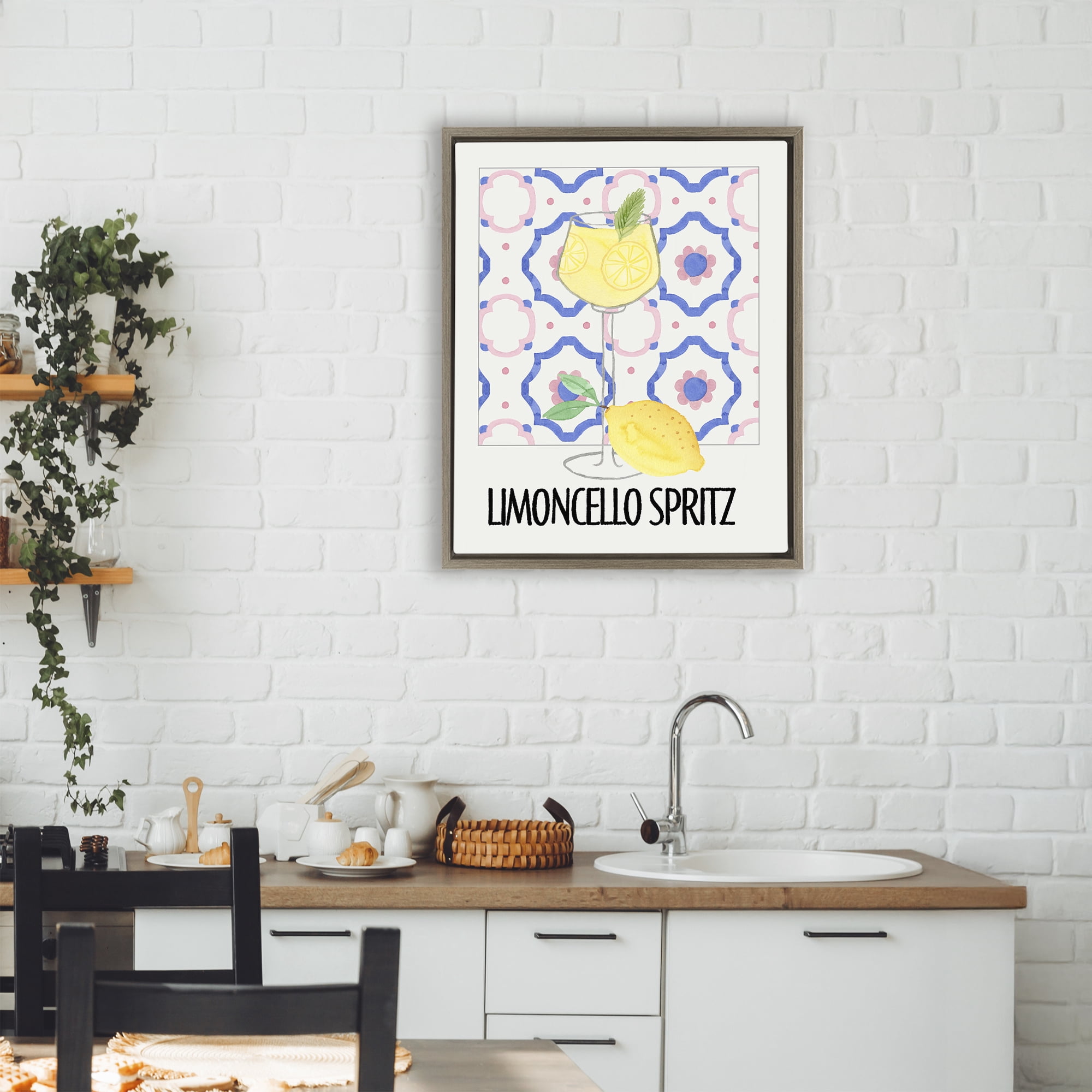 Stupell Industries Italy Spritz on My Mind Brown Framed Floater Canvas Wall Art, design by Nina Jacobs