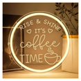 thumbnail image 1 of Letrero De Neón It's Coffee Time Con Luz LED Regulable Para Cafetería, Moderna, Pub, Restaurante, Decoración Pared, 28.5cmx28.5cm, 1 of 6