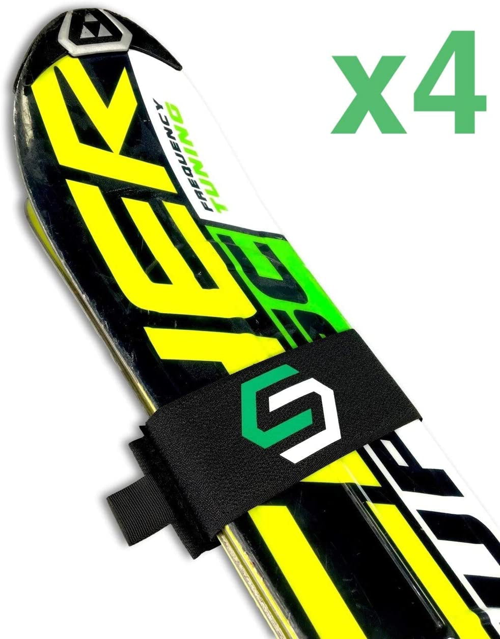 StoreYourBoard 4 Pack of Ski Fastener Straps 